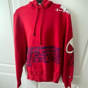 Champion Behind The Label Super Fleece 2.0 red
hoodie SZ Small
